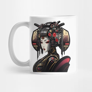 Futuristic Japanese cyberpunk geisha Mug